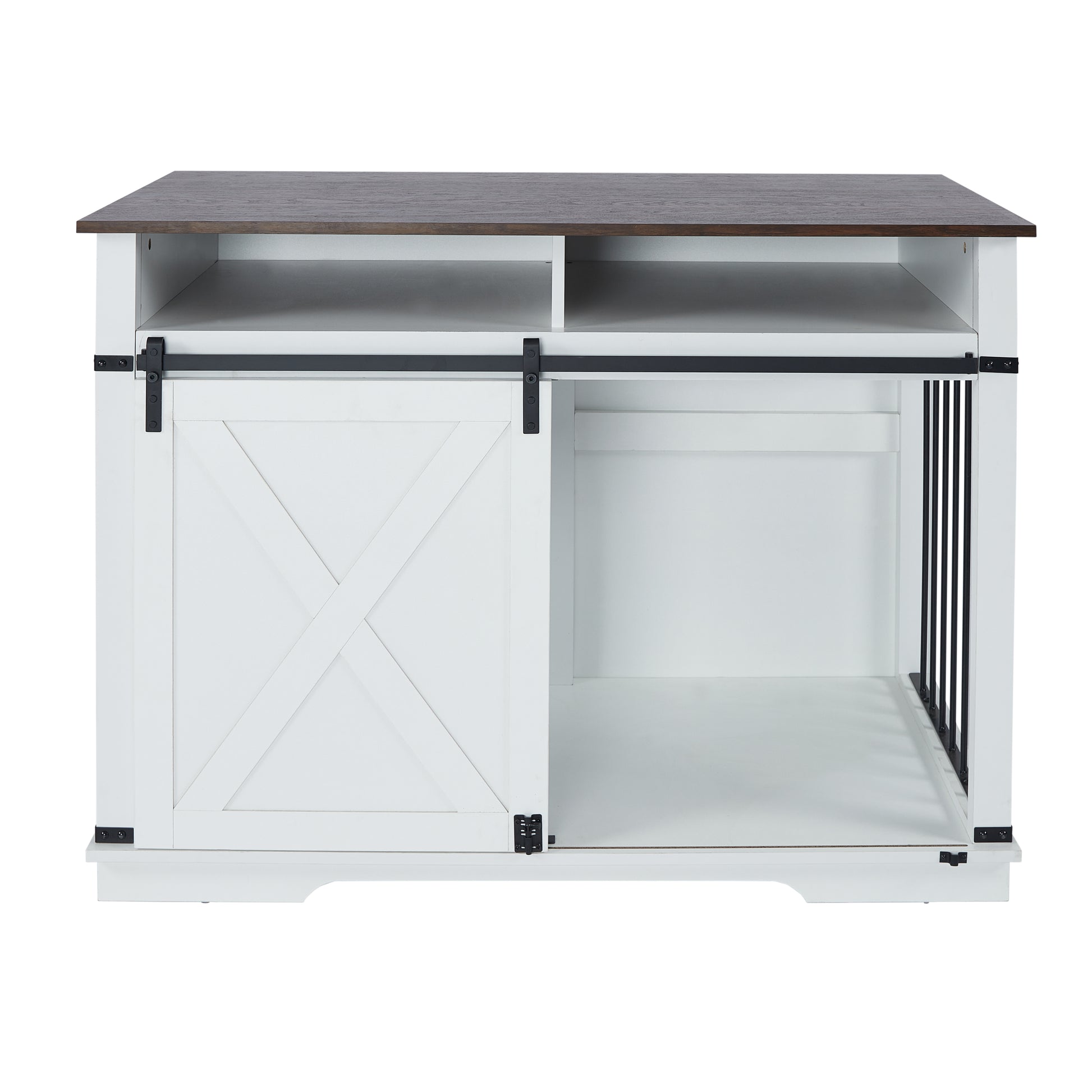 Wf005 Wh,The Dog Cage Has A Large Space White Linen