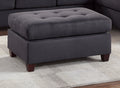 Contemporary 3Pc Reversible Sectional Sofa Set W Ottoman Ebony Microfiber Cushion Sofa Chaise Ottoman Couch Pillows Ebony Microfiber Wood Primary Living Space Cushion Back Contemporary,Modern L Shaped Rubberwood Particle Board 5 Seat