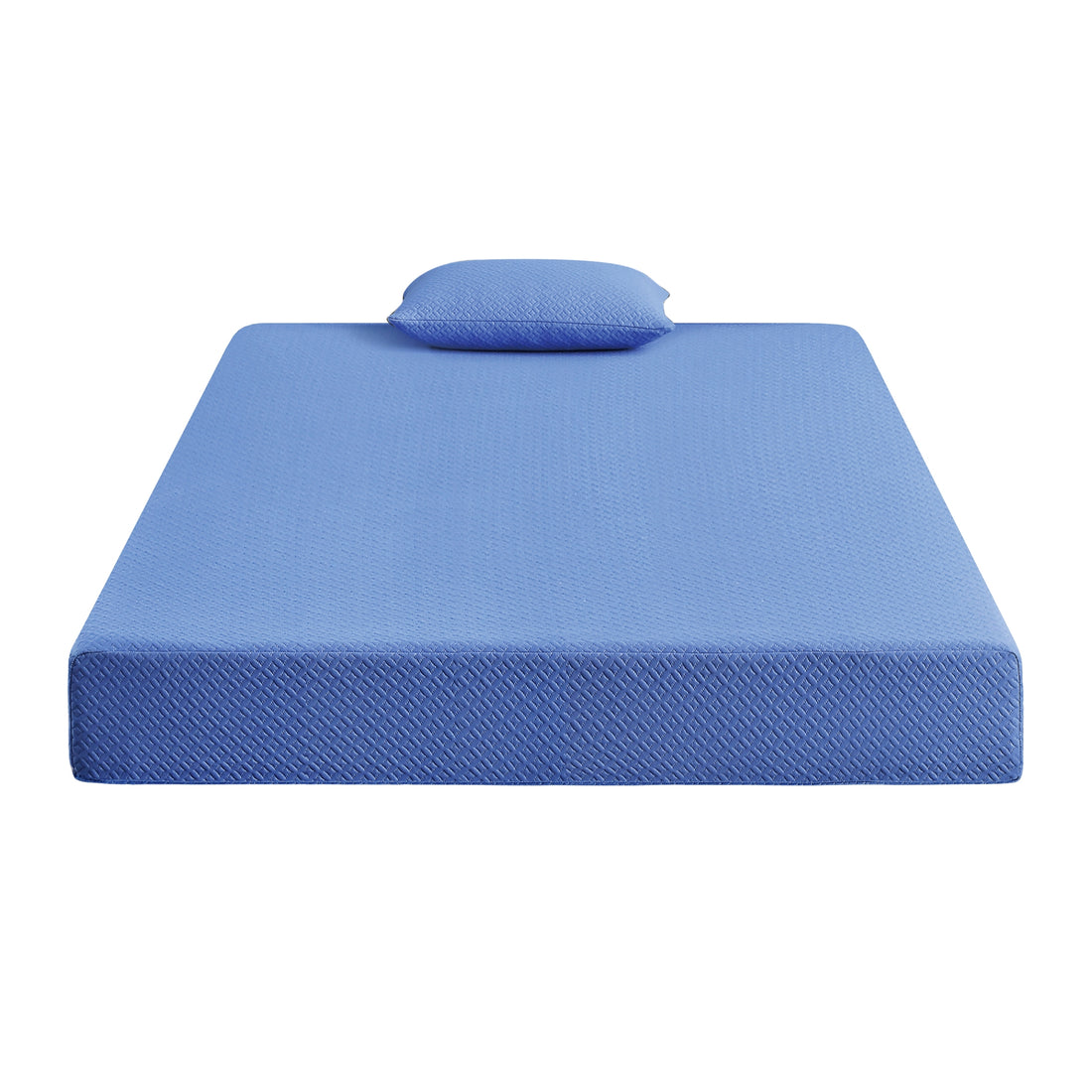 7Inch Full Mattress And Pillow Setfabric Gel Infused Memory Foam Mattress, Blue, Mattress In A Box Blue Bedroom Foam Full