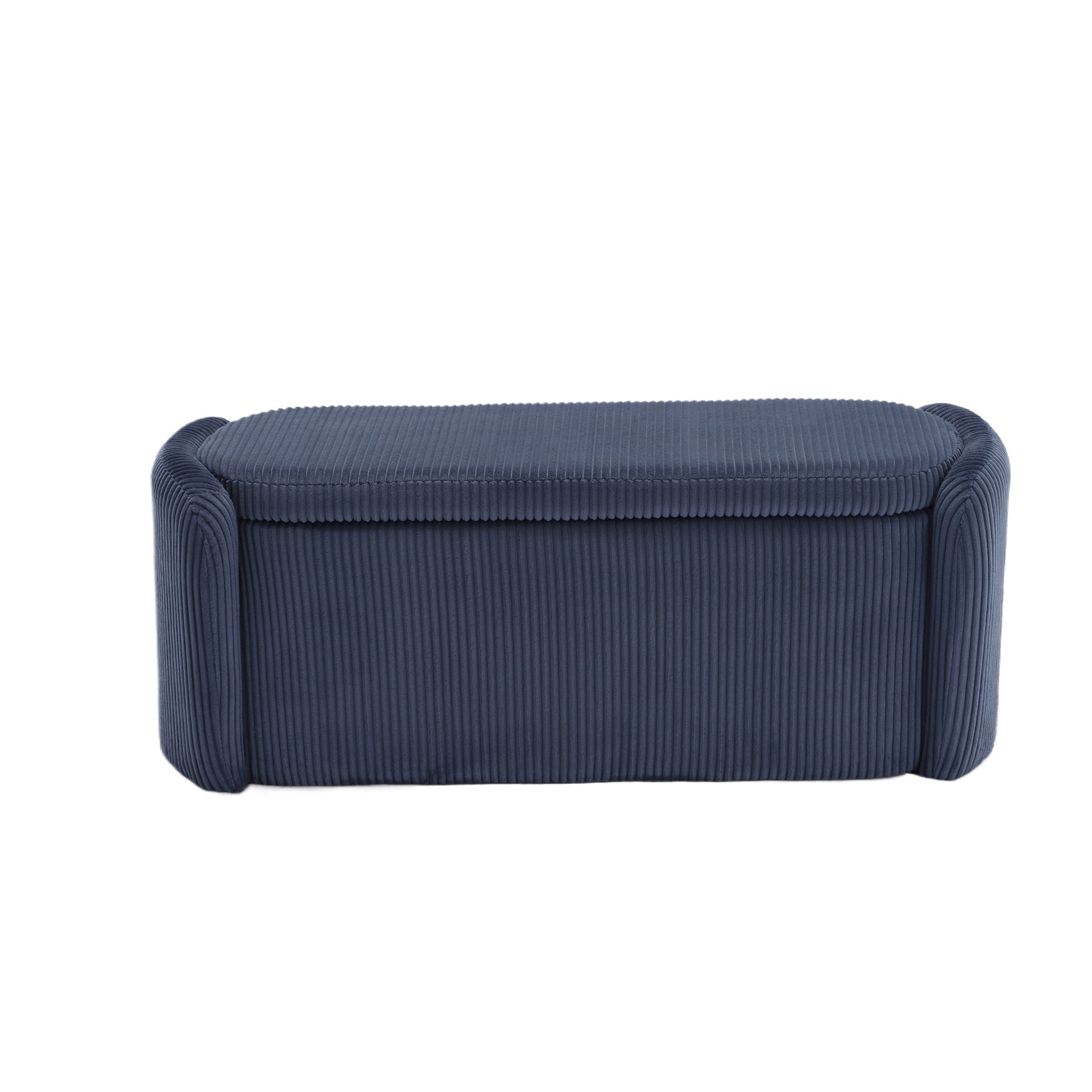 Coolmore Storage Ottoman,Bedroom End Bench,Upholstered Fabric Storage Ottoman With Safety Hinge, Entryway Padded Footstool, Ottoman Bench For Living Room & Bedroom Navy Navy Foam Velvet