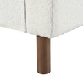 Oversized Accent Chair, Upholstered Living Room Chairs Single Sofa Chair With Walnut Legs, Curved Handrail, White White Teddy