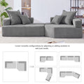 Oversized Modular Sectional Sofa,Luxury Boucle Floor Couch Set,Convertible Sleeper Couch,Spacious Foam Filled Sofa Bed For Living Room,2 Pc Free Combination,2 Colors Gray Boucle 4 Seat