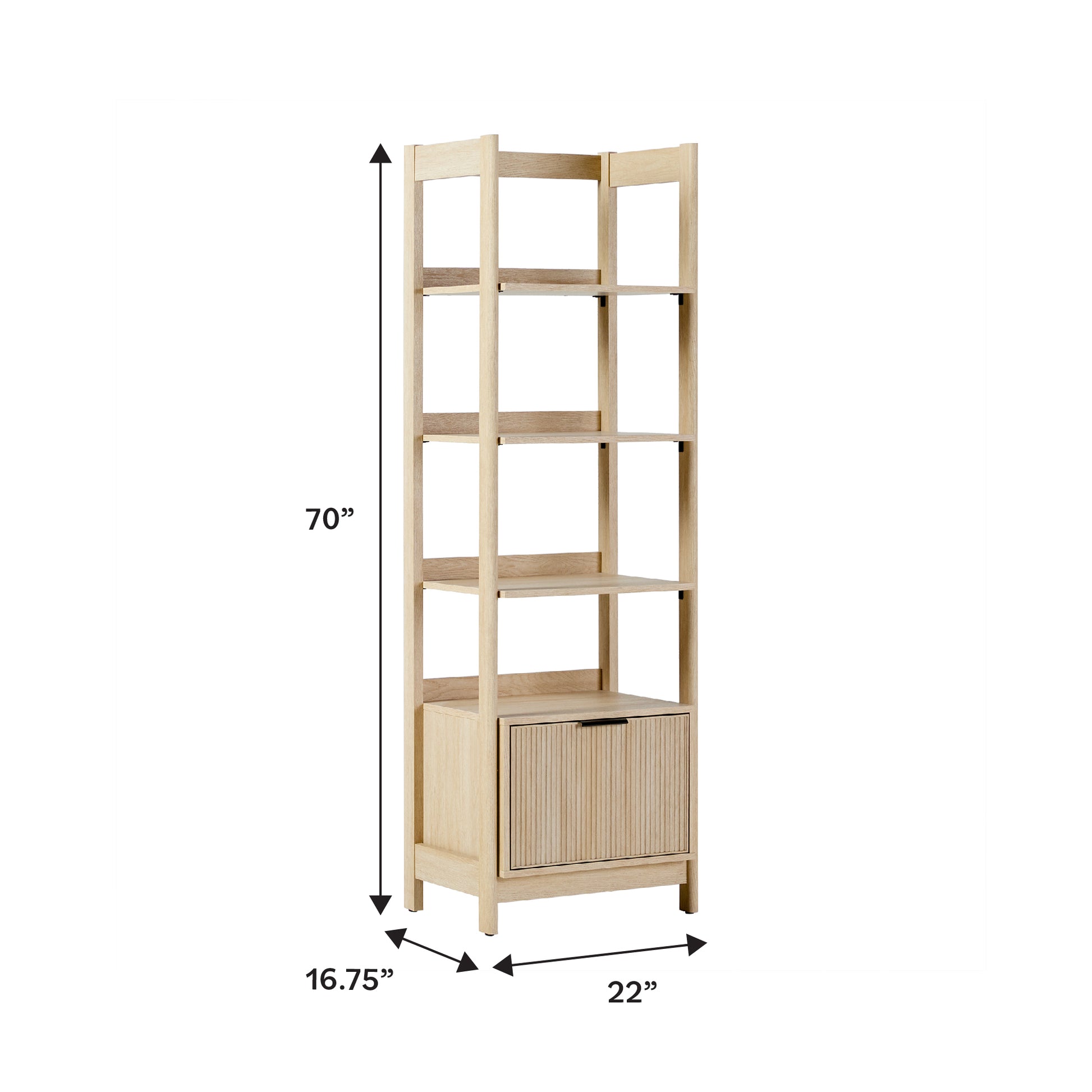 Transitional Narrow Bookshelf With Drawer On Bottom Oak Oak Mdf Mdf