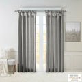 Twist Tab Lined Window Curtain Panel Only 1 Pc Panel Charcoal Polyester