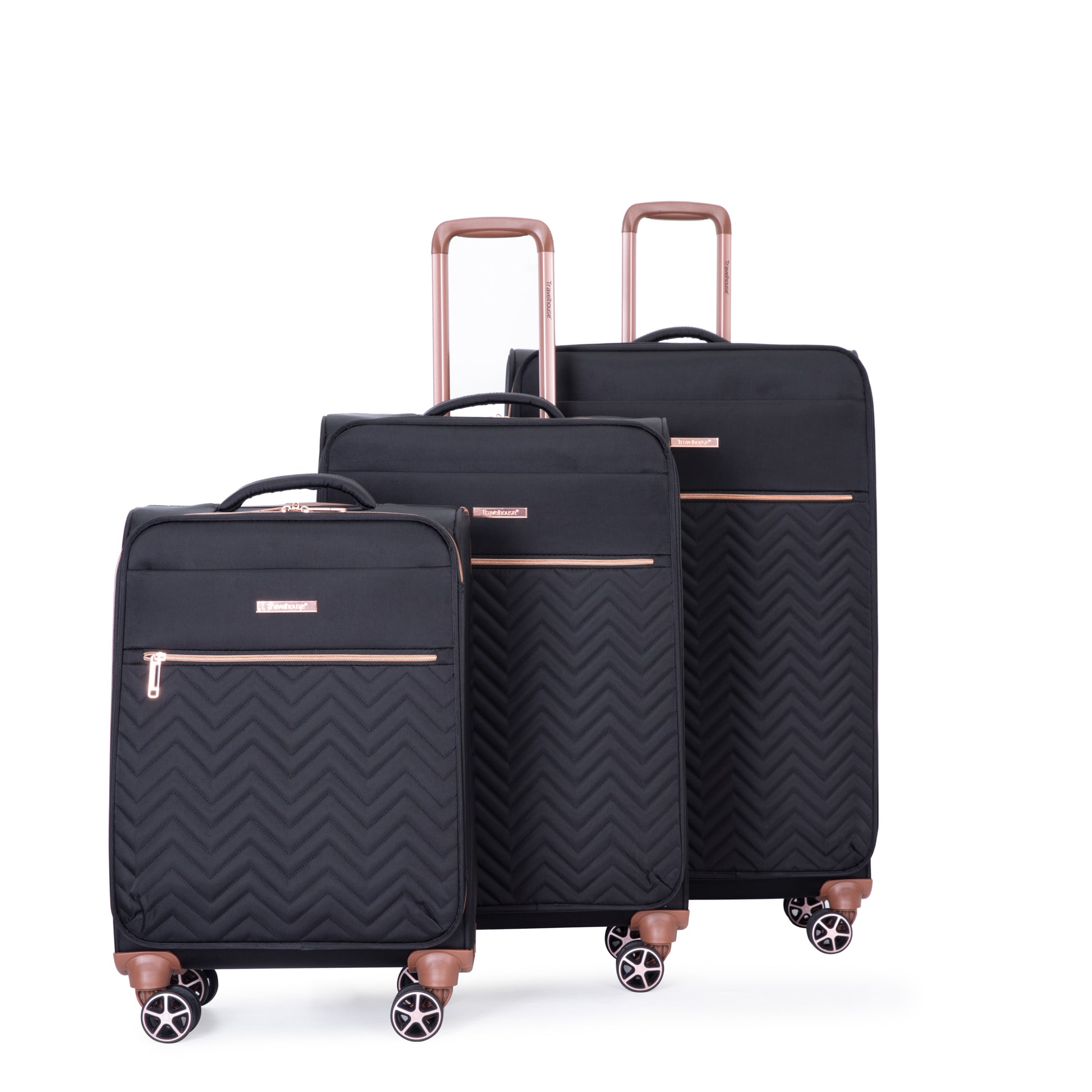 4 Piece Set 16 20 24 28 ,Softshell Suitcase Spinner Wheels Terylene Luggage Sets Carry On Suitcase Luggage Lightweight Durable Suitcase Black Black Polyester