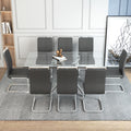 Large Modern Minimalist Rectangular Glass Dining Table For 6 8 With 0.39