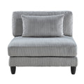 Living Room Furniture Armless Chair Gray Corduroy Upholstery 1Pc Armless Chair Soft Cushion Solid Wood Legs Gray Primary Living Space Contemporary,Modern Plywood,Solid Wood