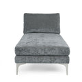 Chaise Lounge Grey Fabric