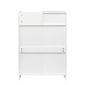 Locking Beauty Salon Storage Cabinet Hair Dryer Holder Stylist Equipment Drawer White Mdf