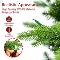 7.5Ft Artificial Christmas Tree Prelit Pe&Pvc With Metal Stand,550 Multi Colour Led Lights,2286 Branch Tips Green Everett Balsam Tree Easy Assembly For Indoor,Home 50 X 50 X 90 Inches Green Pvc