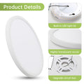 11.8 Inch Flush Mount Ceiling Light, 20W Led Nightlight Ceiling Light Fixture For Kitchen Bedroom Living Room White Abs
