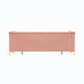 Fx P83 Pk2 Sofa Modern Velvet Living Room Chesterfield Design 82.7Inch Wide Pink 3 Seat Sofa Pink Velvet 3 Seat