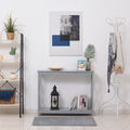 Homcom 2 Tier Console Table, Sofa Side Table With Storage Shelf, X Design For Entryway, Living Room, And Hallway, Grey Grey Mdf