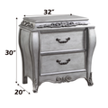 Vintage Platinum 2 Drawer Nightstand Vintage 2 Drawers Bedroom Rectangle Felt Lined Drawers Solid Wood Mdf