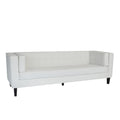 3 Seater Sofa, Upholstered Tufted Coach, Velvet Sofa, Ivory White Ivory Velvet 3 Seat