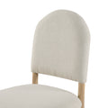 Natural Finish Dining Side Chairs Set Of 2, Beige Fabric Upholstered Seat Back Classic Luxury Dining Room Furniture Beige Dining Room Classic Set Of 2 Wood