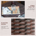 Outdoor Pe Wicker Side Table, Small Square Rattan End Table, All Weather Material Coffee Table For Garden, Balcony, Backyard, Brown Brown Steel