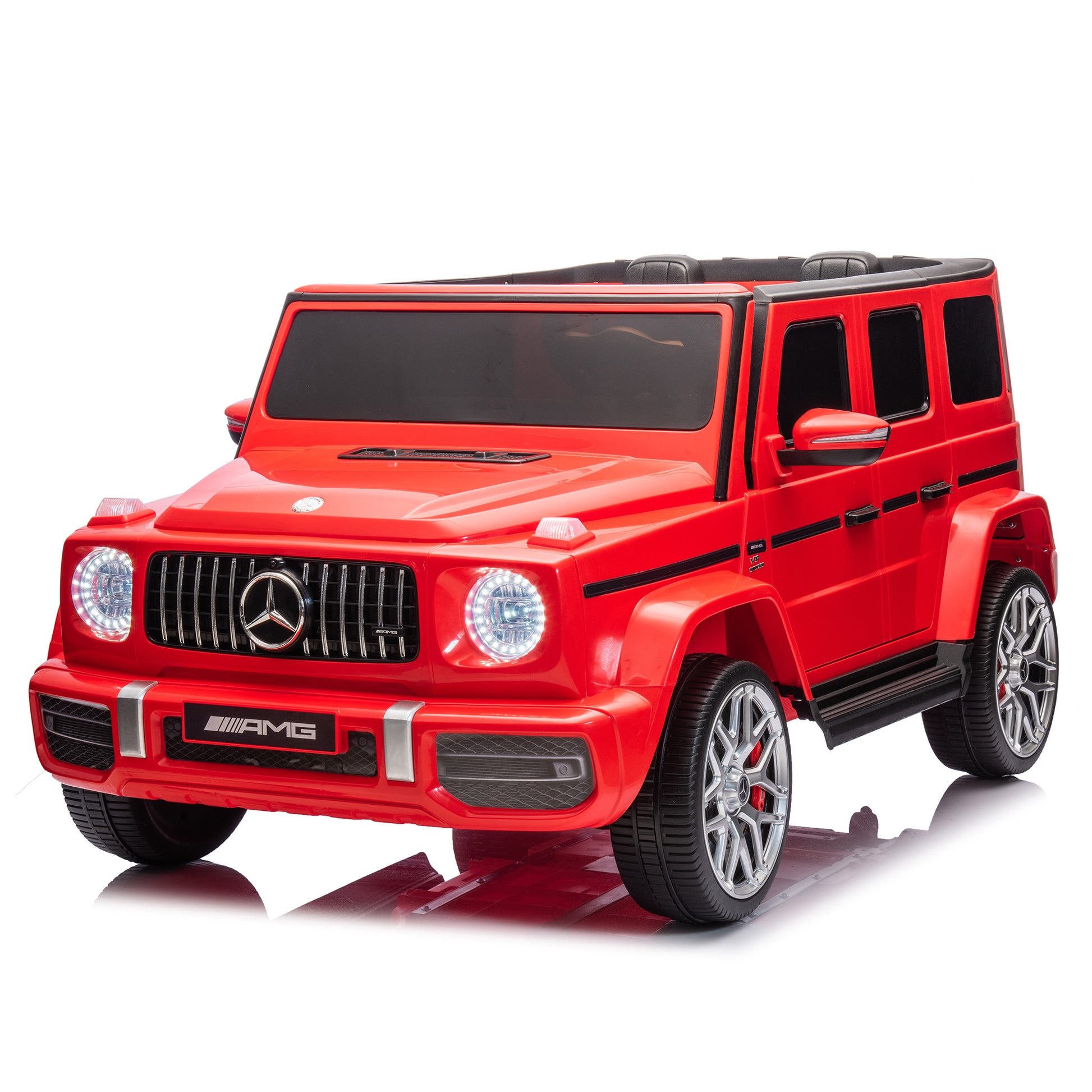 24V 2 Seater Kids Ride On Car Licensed Mercedes Benz G63 Powerful 4Wd For Kids Ages 3 8, With 7Ah Big Battery, Remote Control, Soft Braking, 4 Wheel Suspension, Led Headlight & Music,Red Red Polyethylene