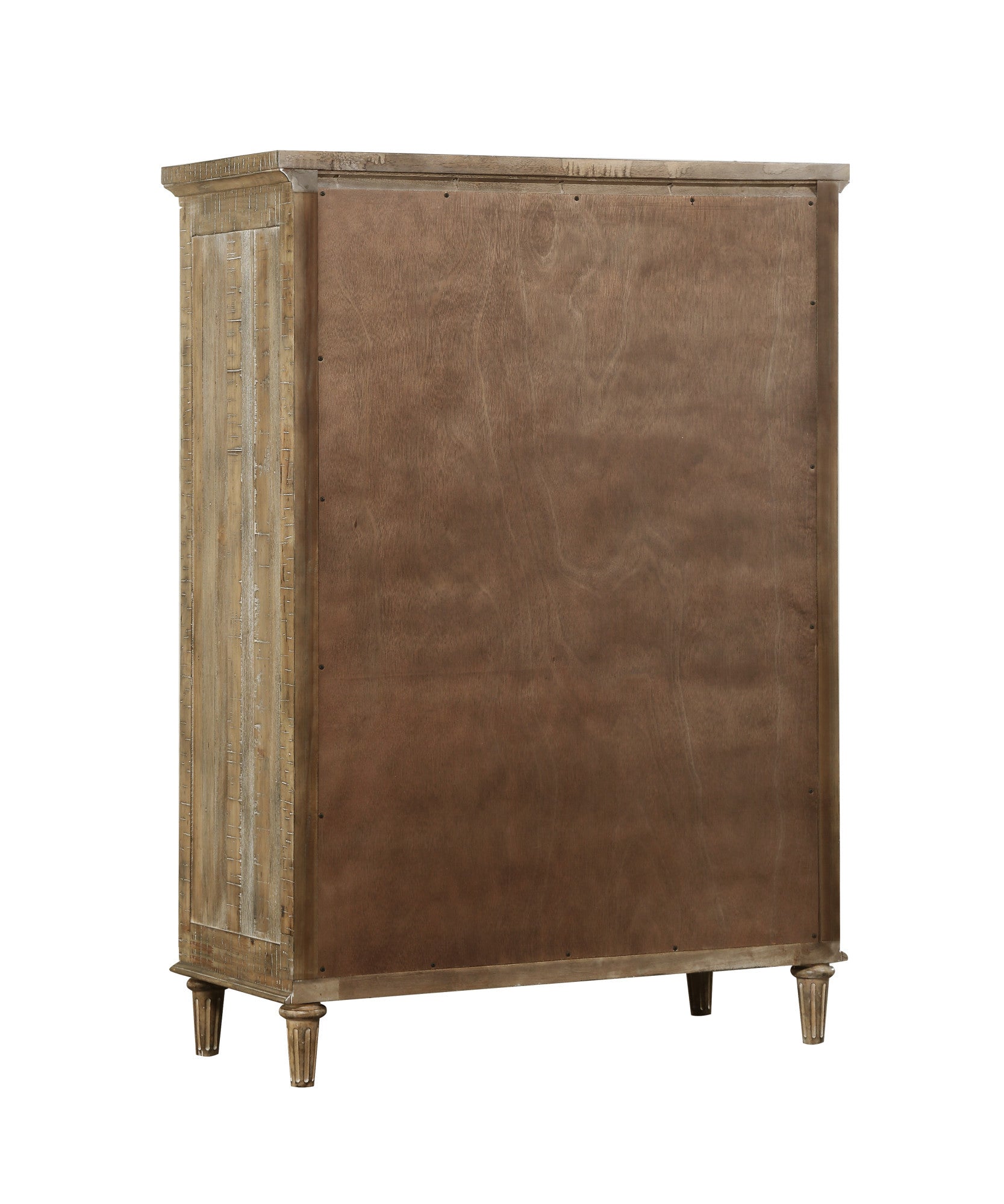 Ludin Taupe 5 Drawer Chest Taupe Solid Wood