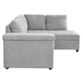 Mirod 91.5 Inch L Shaped Couch With Pull Out Bed And Storage Sectional Sleeper Sofa With Hidden Storagewide Armrest With Storage,For Living Room, Apartment, Bedroom, Office Light Grey Polyester 3