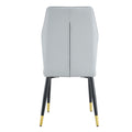 4 Light Gray Modern Dining Chairs With Stylish Pu Patterned Backrest And Black Metal Legs For A Comfortable Home Experience In The Kitchen, Bedroom And Office. Light Gray Pu