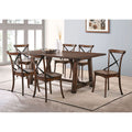 Dark Oak And Black Side Chair With X Shape Back Set Of 2 Rubberwood Solid Black Brown Dining Room Mid Century Modern Side Chair Rubberwood Cross Back Set Of 2 Wood Metal