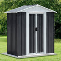 Outdoor Waterproof Garden Tool Storage Sheds 5Ftx3Ft Apex Roof Grey With Aluminum Alloy Frame And Sliding Doors Grey Garden & Outdoor Metal