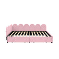 Full Size Upholstered Daybed With 2 Drawers,Velvet Sofabed With Soft Fabric Headboard, No Box Spring Needed, Pink Full Pink Wood Fabric