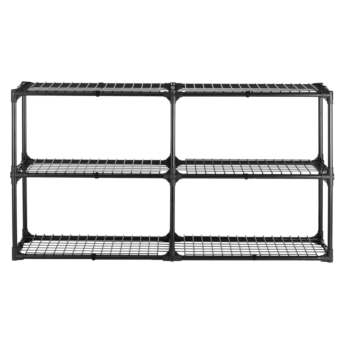 3 Shelf Wire Rack With Cover 2Pack Black Steel