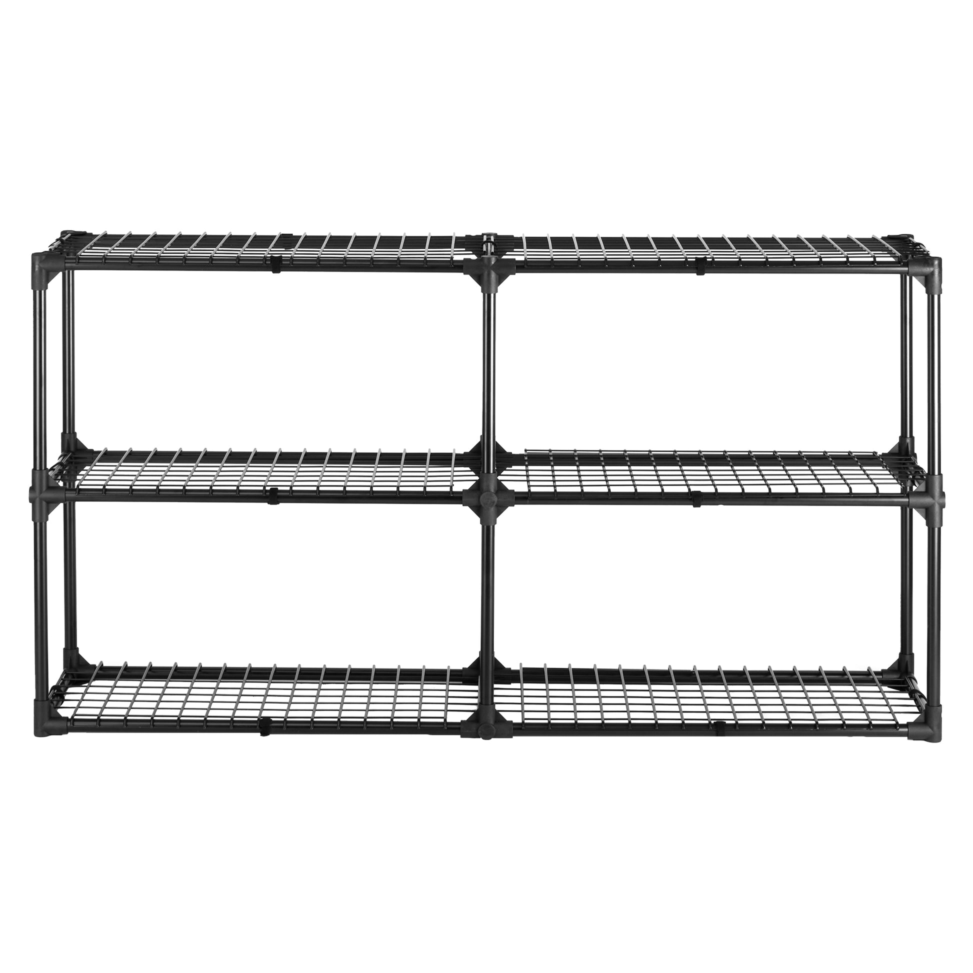 3 Shelf Wire Rack 2Pack Black Steel