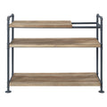 Mankato Oak And Sandy Black 3 Shelf Bookshelf 3 Oak Horizontal Open Back Wood Oak Wood Metal