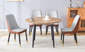 Table And Chair Set.Modern Extendable Wood Mdf Dining Table.The Table Has A Telescopic Design, Suitable For Gatherings Of Different Size.Paired With 4 Chairs With Pu Cushions And Black Metal Legs. Brown,Wood Seats 4 Mdf Metal