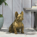 Dog Garden Sculpture Gold Glass