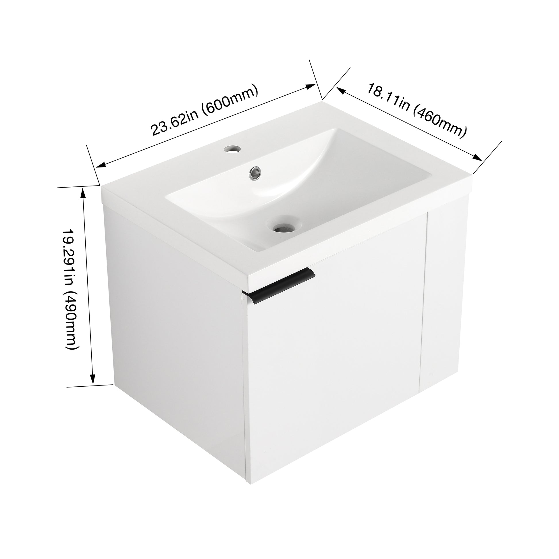 24 "Bathroom Vanity Sink Combo For Big Space,Modern Bathroom Cabinet Cabinet Combination, Bathroom Sink Cabinet Set, White Composable Ameican White Oak Bathroom American Design Engineered Wood