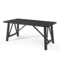 Dining Table Matte Black Solid Wood Mdf