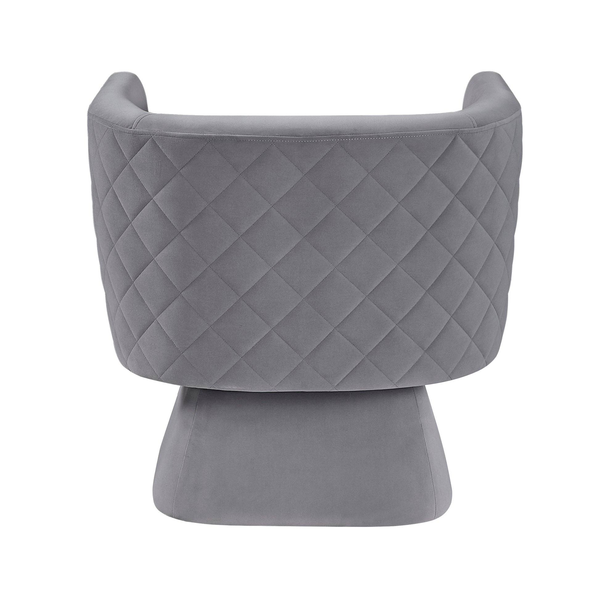 1Pc Swivel Chair Gray Velvet Fabric Upholstery Solid Wood Diamond Pattern Stitched Back Comfort Chair Living Room Furniture Gray Primary Living Space Contemporary Plywood,Solid Wood