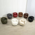 Upholstered Swivel Barrel Armchair With Storage Modern Living Room Side Chair For Bedroom Office Reading Spaces Pu Black Black Foam Upholstered