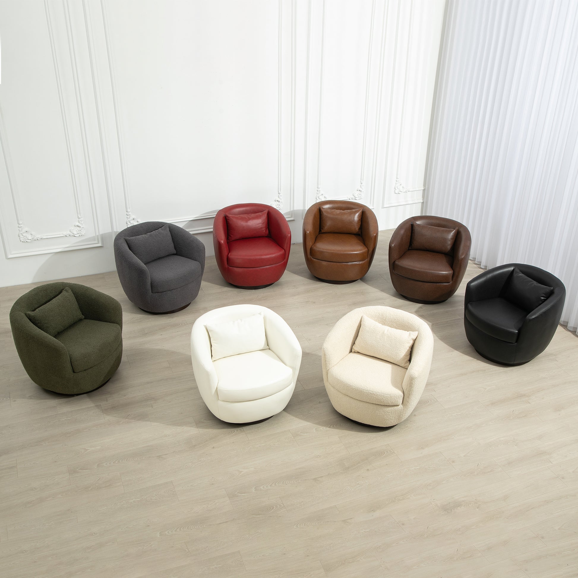 Upholstered Swivel Barrel Armchair With Storage Modern Living Room Side Chair For Bedroom Office Reading Spaces Pu Black Black Foam Upholstered