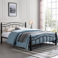 King Size Metal Bed Frame, Under Bed Storage Space, No Box Spring Needed, Durable Use, Black King Black Iron