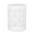 Metal S 2 End Table White Iron