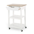 Kitchen Cart White Wood