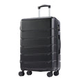 Hard Sided Expand Suitcase With Rotating Wheels, Tsa Lock, Retractable Handle, Black, 28