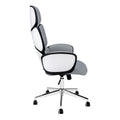 Office Chair, Adjustable Height, Swivel, Ergonomic, Armrests, Computer Desk, Work, Grey Leather Look, Chrome Metal, Contemporary, Modern White Foam Faux Leather