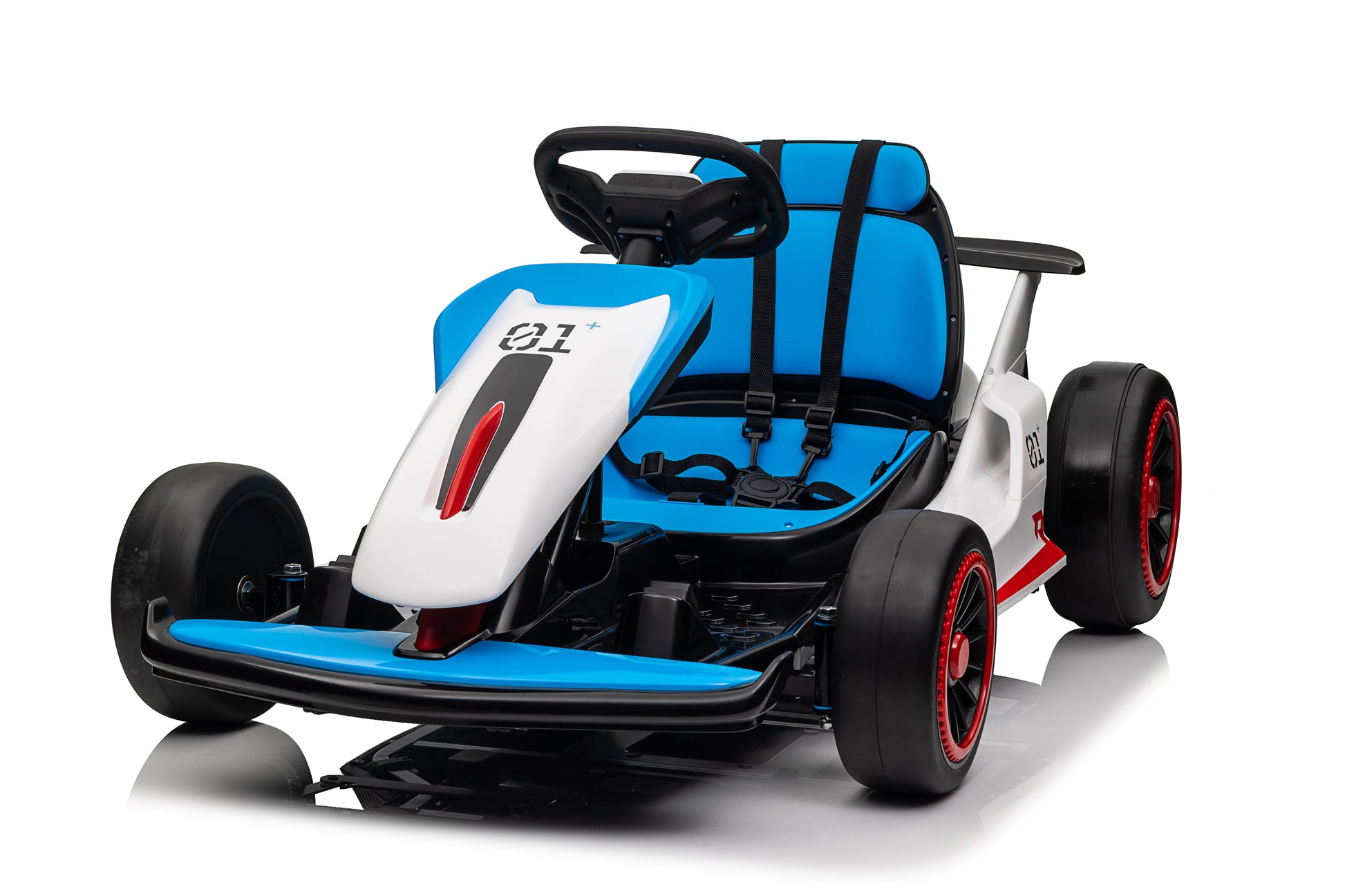 Electric Go Karts, Battery Powered Ride Karts Suitable For Children Aged 6 15, Outdoor Drift Blue Abs