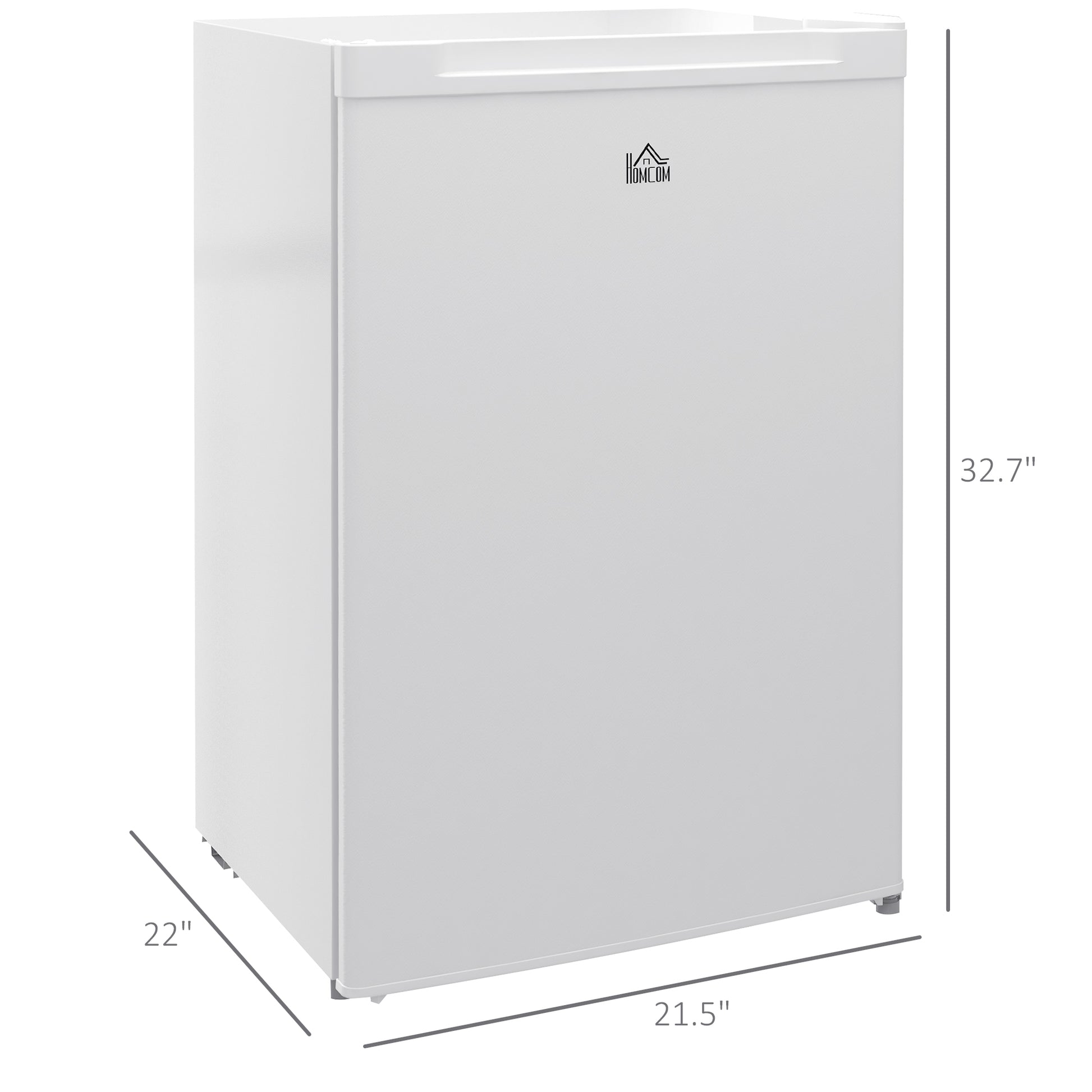 Homcom Upright Freezer, 3.0 Cubic Feet Compact Mini Freezer With Reversible Single Door And Adjustable Thermostat, Small Freezer For Home, Dorm, Apartment, Home Office, White White Steel
