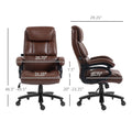 Vinsetto Pu Leather Office Chair For Big And Tall, 400Lb, Brown Brown Pu Leather