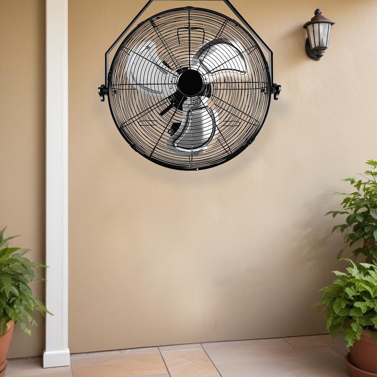 20 In. Black High Velocity 3 Speed Air Circulator Metal Wall Mount Fan Black Metal