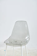 Dining Chair,Set Of 4,Metal Leg,Plastic Seat,Transparent Grey Grey Iron Plastic