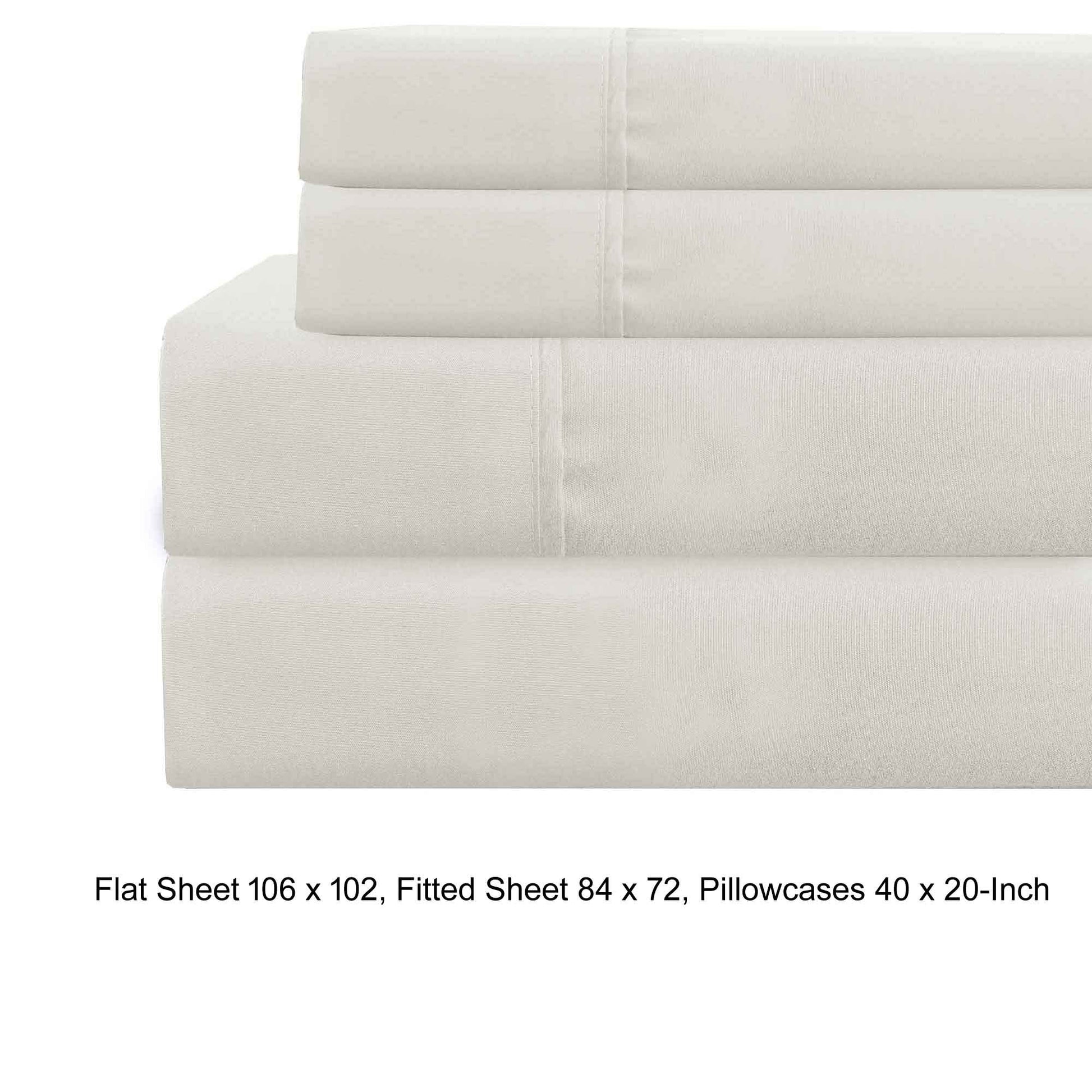 Lanester 4 Piece Deep Pocket California King Size Sheet Set The Urban Port, White White Microfiber