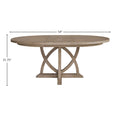 Round Dining Expandable Dining Table Sand Solid Wood Mdf